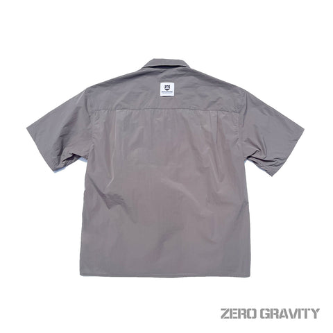 BRGD ZERO GRAVITY NYLON SHORTSLEEVED OPEN COLLAR SHIRTS - BLACK