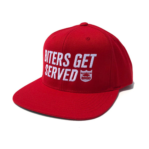 Biters Get Served Snapback Hat - Red
