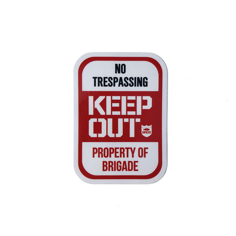Keep Out 4"×3" Sticker - White/Red
