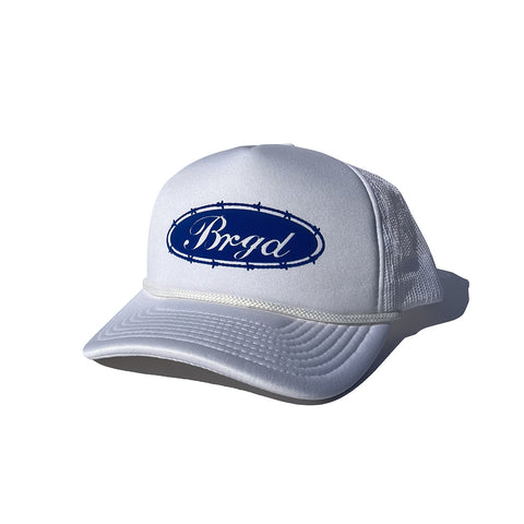OVAL BRGD LOGO TRUCKER CAP - WHITE/BLUE