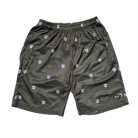 Shield Pattern Dry Shorts - Olive